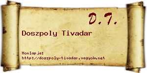 Doszpoly Tivadar névjegykártya