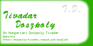 tivadar doszpoly business card